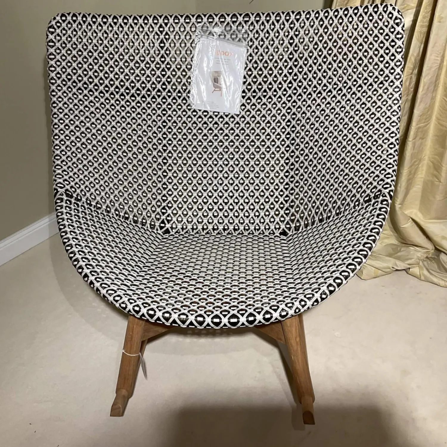 DEDON Loungemöbel|Schaukelstuhl Mbrace Stoff A 264 Cool Sage Grau Gestell Aluminium Füße Massivholz Teak Inklusive Beistelltisch