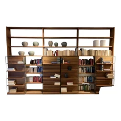 Team 7 Regale|Schieberegal Cubus Holz Naturöl Schiebetür Klarglas