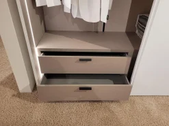 Contur Kleiderschränke|Schiebetürenschrank 0500 Echtlack Matt Bianco Grau Inklusive Innenbeleuchtung Mit Bewegungssensor