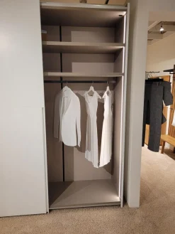 Contur Kleiderschränke|Schiebetürenschrank 0500 Echtlack Matt Bianco Grau Inklusive Innenbeleuchtung Mit Bewegungssensor