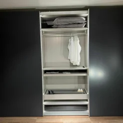 Interlübke Kleiderschränke|Schiebetürenschrank Collect Korpus Lack M21 Anthrazit Innen Lack M23 Muschel Beige