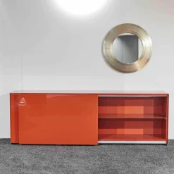 Kettnaker Kommoden & Sideboards|Schiebetüren-Sideboard Soma Lack Koralle Hochglanz Mit 2 Einlegeböde