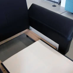 Signet Relaxsessel|Schlafsessel Nick Leder Namibia Schwarz Füße Chrombügel Armlehnen Klappbar Mit 1 Rückenkissen