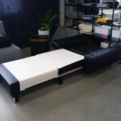 Signet Relaxsessel|Schlafsessel Nick Leder Namibia Schwarz Füße Chrombügel Armlehnen Klappbar Mit 1 Rückenkissen