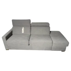 Restyl Schlafsofas|Schlafsofa Cleopatra Plus Stoff 2 6986 Grau Fuß Chrom Mit Verstellbarer Kopfstütze Und Aufklappbarem Hocker