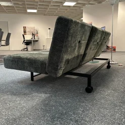Brühl Schlafsofas|Schlafsofa Cross Over Stoff 4401 35 Grün Gestell Metall Schwarz Pulverbeschichtet Mit Rollen Hinten Inklusive Kissen