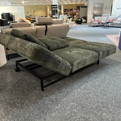 Brühl Schlafsofas|Schlafsofa Cross Over Stoff 4401 35 Grün Gestell Metall Schwarz Pulverbeschichtet Mit Rollen Hinten Inklusive Kissen