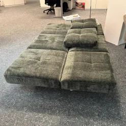 Brühl Schlafsofas|Schlafsofa Cross Over Stoff 4401 35 Grün Gestell Metall Schwarz Pulverbeschichtet Mit Rollen Hinten Inklusive Kissen