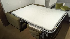 Restyl Schlafsofas|Schlafsofa Eve Stoff 2 6944 Grün Fuß Metall Schwarz Mit 2 Kissen Und Kaltschaummatratze