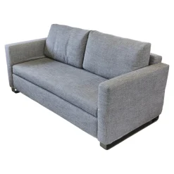 Signet Schlafsofas|Schlafsofa Lazlo Stoff Mambo Hellgrau Kufe Edelstahl Gebürstet