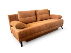 Eigene Herstellung Schlafsofas|Schlafsofa Liam Stoff Cord Kupfer Braun Rot Füße Metall Schwarz Inklusive Bettkasten Und Kissen