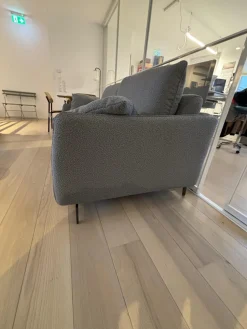 Dienne Schlafsofas|Schlafsofa Valentina 3000 Stoff Cezanne 802 Mittelgrau Grau Gestell Stahl Schwarz Mit 2 Kissen