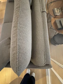 Dienne Schlafsofas|Schlafsofa Valentina 3000 Stoff Cezanne 802 Mittelgrau Grau Gestell Stahl Schwarz Mit 2 Kissen