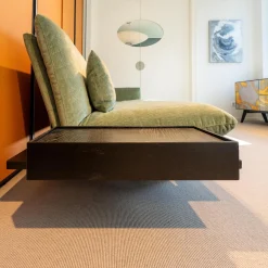 Signet Schlafsofas|Schlafsofa Veda Stoff Pesaro Kat. D Schilf Cort Grün mit 2 Kissen