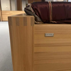 Hülsta Ganze Schlafzimmer|Schlafzimmer Acrea Bett Leder Braun Schwarz Und Strukturbuche Konsolen Mit Schubkästen