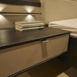 Mondo Kleiderschränke|Schlafzimmer Andro Front und Korpus Eiche Mocca Nachbildung Drehtürenschrank 2 Nachttische Doppelbett Mit Polsterkopfteil Kieselgrau Ohne Matratze Und Lattenrost