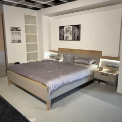 Disselkamp Ganze Schlafzimmer|Schlafzimmer Cuneo Balkeneiche Akzent Lack Taupe Grau Beige Griffe Smart Anthrazit Mit Beleuchtung