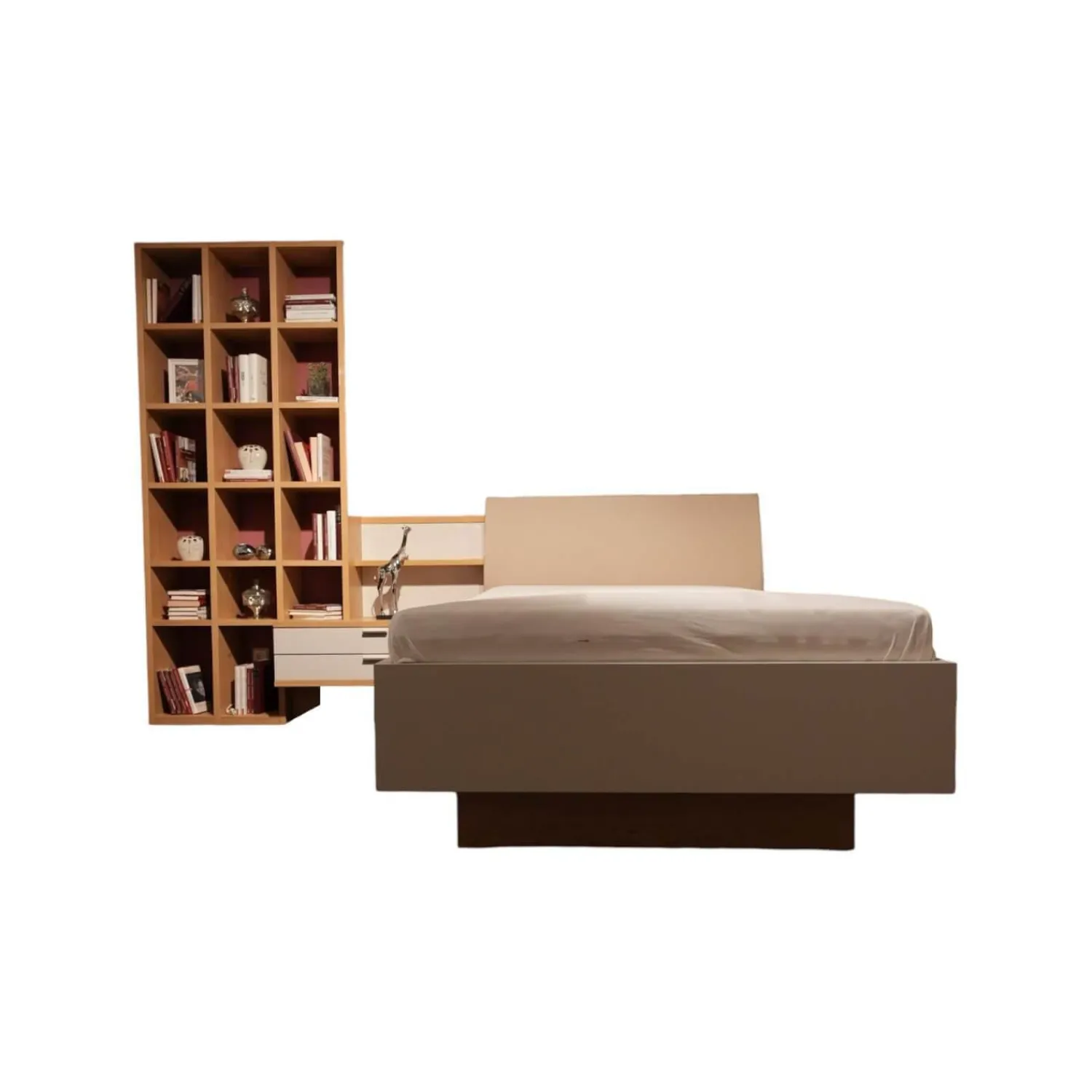 Rietberger Möbelwerke Ganze Schlafzimmer|Schlafzimmer Venue S Lack Seidengrau Asteiche Bezug Leder Hermes Sand Beige Inklusive Beleuchtung Ohne Matratze Ohne Lattenrost