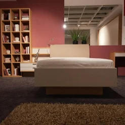 Rietberger Möbelwerke Ganze Schlafzimmer|Schlafzimmer Venue S Lack Seidengrau Asteiche Bezug Leder Hermes Sand Beige Inklusive Beleuchtung Ohne Matratze Ohne Lattenrost