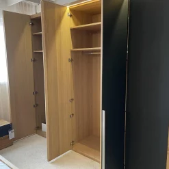 Voglauer Ganze Schlafzimmer|Kleiderschränke|Schlafzimmer V-PUR Mit Kleiderschrank Bett Und Nachttischen Eiche Altholz Loden Basaltgrau Frontglas Anthrazit