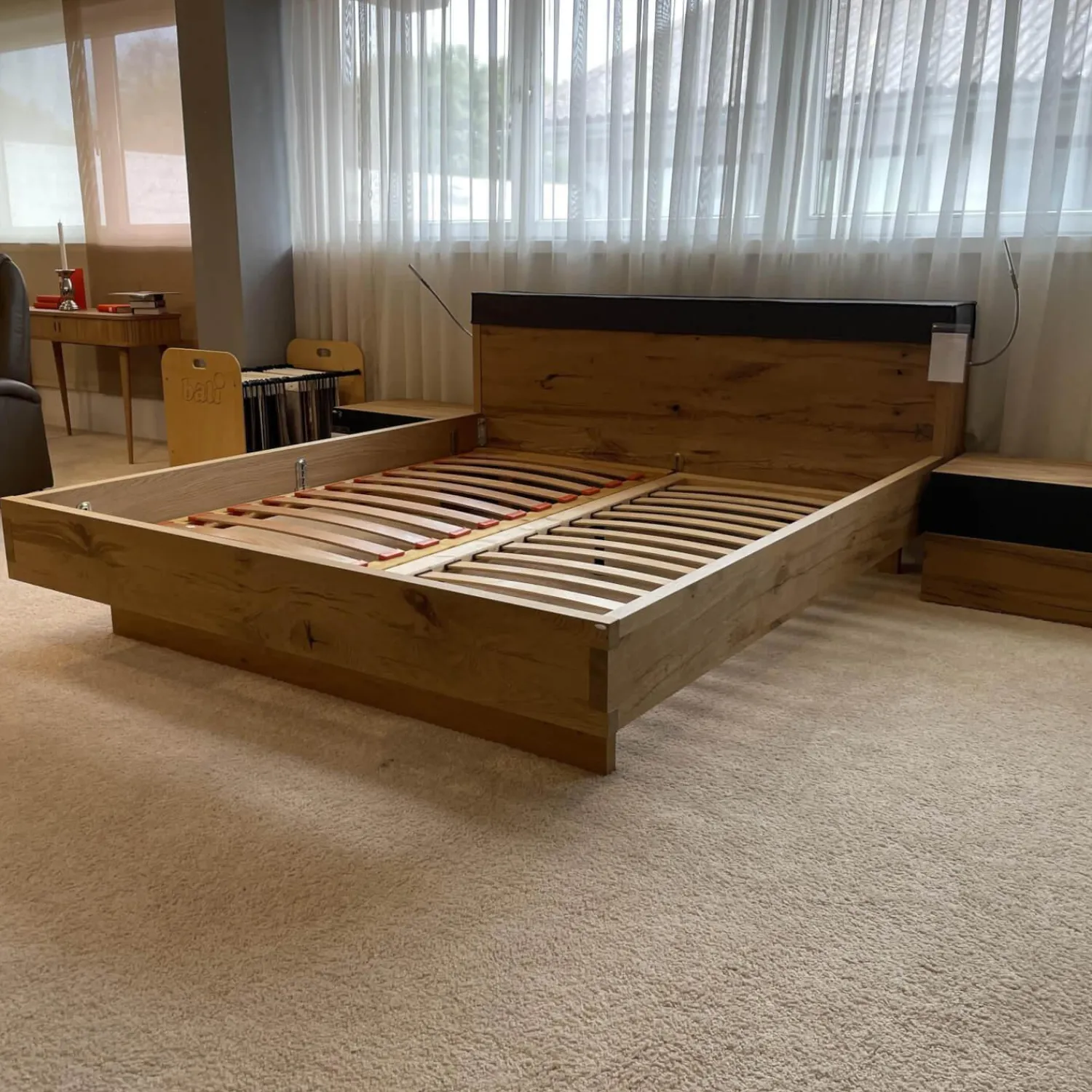 Voglauer Ganze Schlafzimmer|Kleiderschränke|Schlafzimmer V-PUR Mit Kleiderschrank Bett Und Nachttischen Eiche Altholz Loden Basaltgrau Frontglas Anthrazit