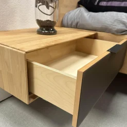 Wöstmann Ganze Schlafzimmer|Schlafzimmer WSM 4400 Kanadische Erle Massiv Natur Akzent Fronten Mattglas Cubanit Schwarz