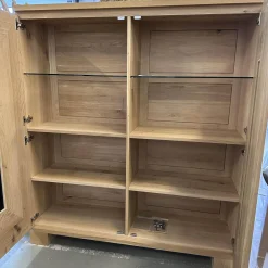 Scholtissek Regale|Schrank Artus Korpus Knorrige Eiche Puro Geölt Glas 9005 Schwarz Matt