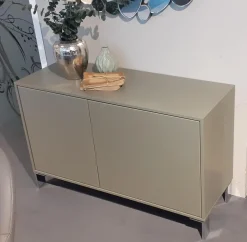 Rietberger Möbelwerke Vitrinen & Highboards|Schrank Deviso Lack Matt Olivegrau Winkelfüße Chrom Glänzend