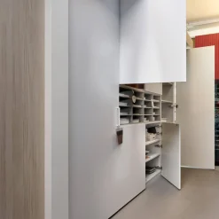 Cabinet Kleiderschränke|Schrank Giardo Drehtür Decor Grau Regaleinsatz Merino Grau Inklusive Rückwand