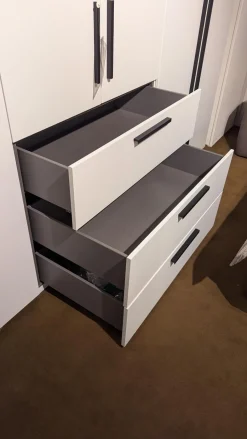 Nolte Kleiderschränke|Schrank Horizont 100 P9 Polarweiß Weiß Innen Leinenoptik Twist