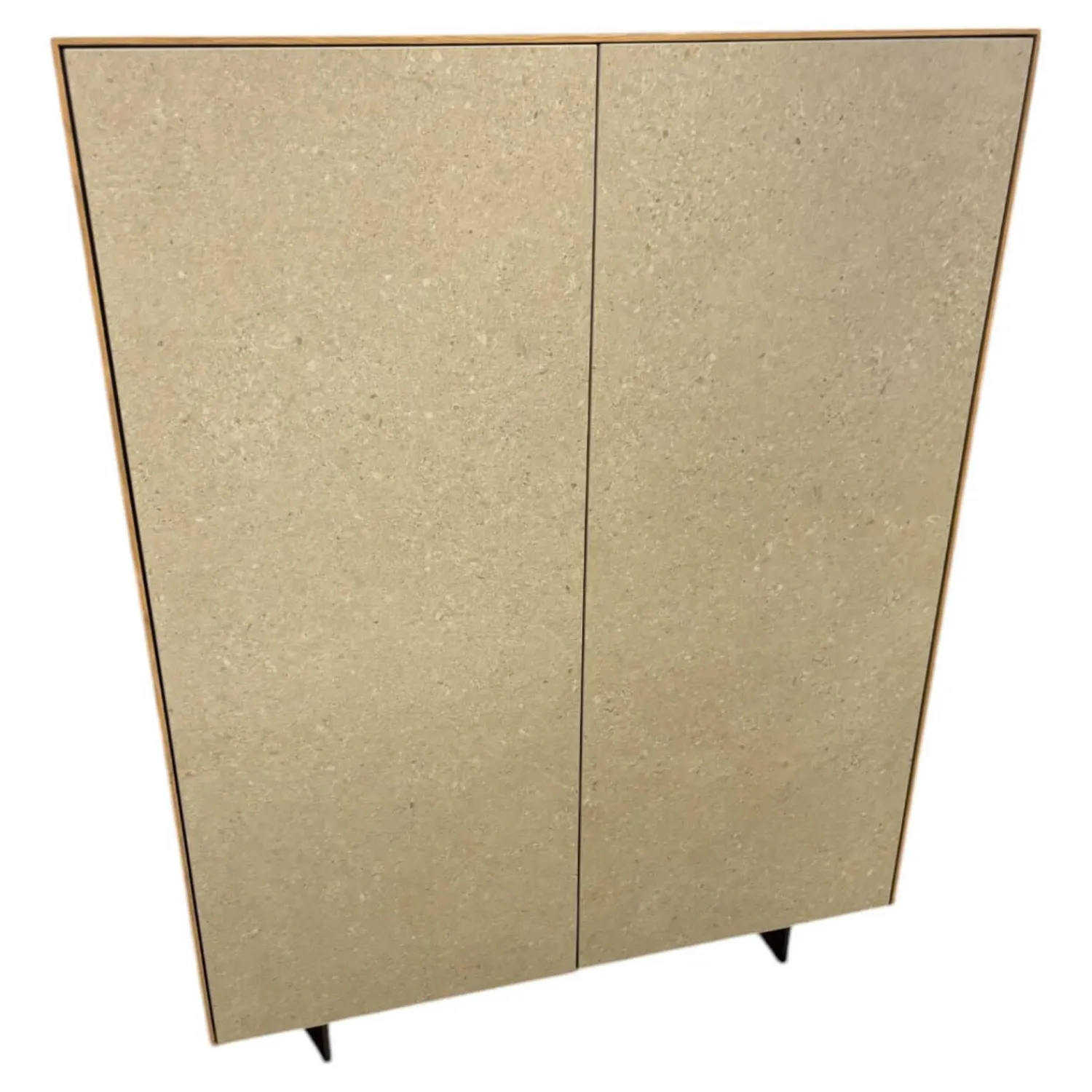 Scholtissek Vitrinen & Highboards|Schrank Kera Knorrige Eiche Puro Geölt Front Keramik Shilin Slate Finish Grau Stahlwangen Schwarz Lackiert