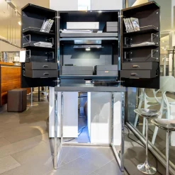 YOMEI Kommoden & Sideboards|Schrank Magic Cube Work Klavierlack Gestell Chrom Poliert Mit Inneneinteilung