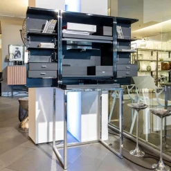 YOMEI Kommoden & Sideboards|Schrank Magic Cube Work Klavierlack Gestell Chrom Poliert Mit Inneneinteilung