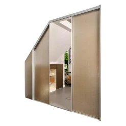 Cabinet Kleiderschränke|Schrank Mit Dachschräge Profil Plano Alusilber Innensystem Terrastruktur Inklusive Spiegel