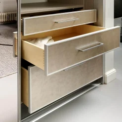 Cabinet Kleiderschränke|Schrank Mit Dachschräge Profil Plano Alusilber Innensystem Terrastruktur Inklusive Spiegel