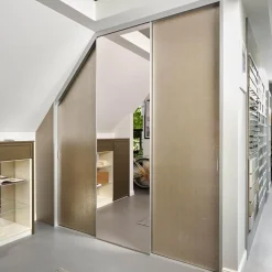 Cabinet Kleiderschränke|Schrank Mit Dachschräge Profil Plano Alusilber Innensystem Terrastruktur Inklusive Spiegel