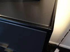 Dauphin Home Vitrinen & Highboards|Schrank Modul Space MDF Anthrazit Stahlrohr Schwarz