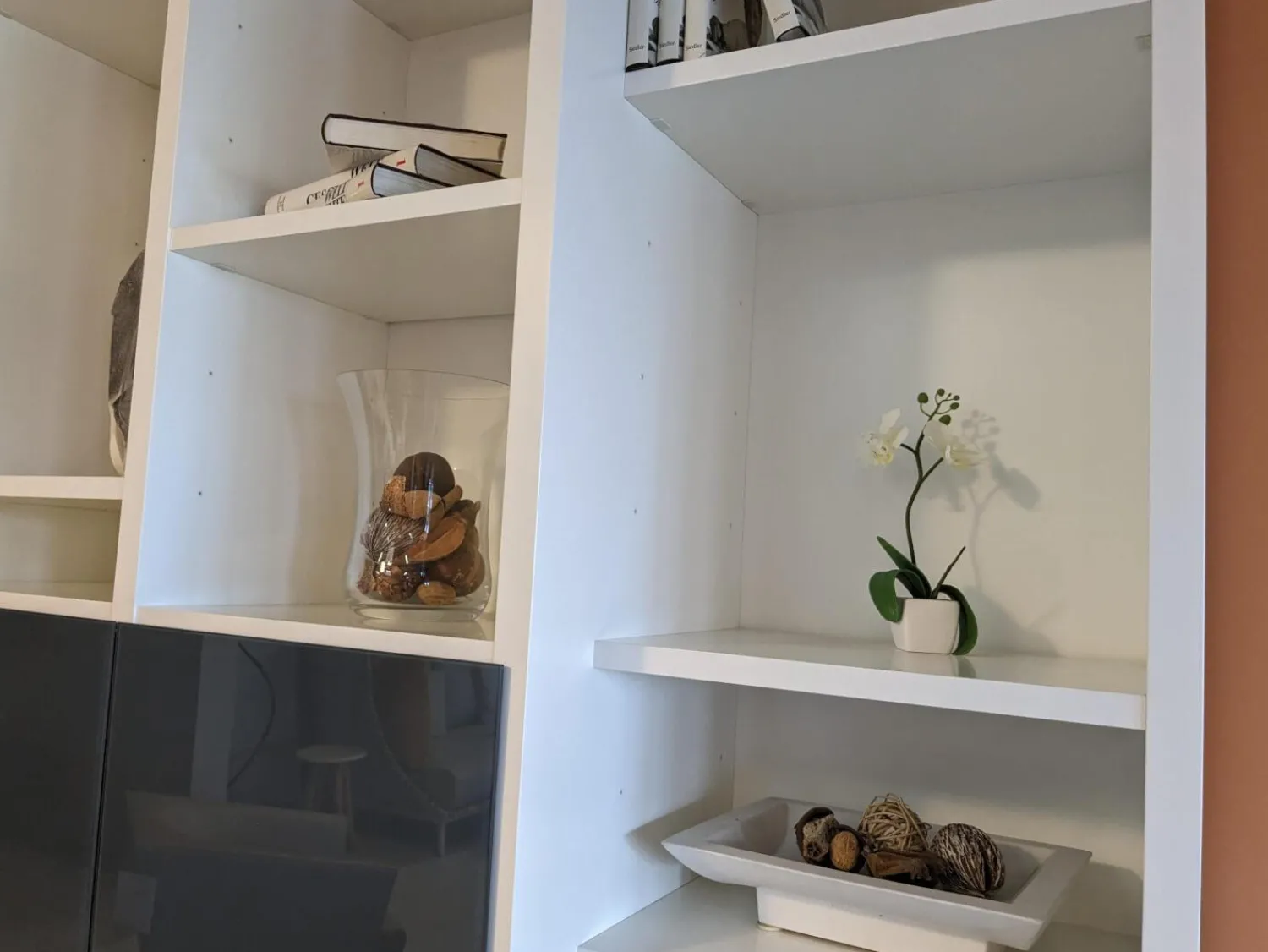 Interlübke Wohnwände & Tv-Lowboards|Schrank Studimo Klarglas Optiwhite Graphit Korpus Schneeweiß M03