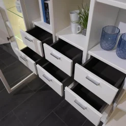 Rietberger Möbelwerke Regale|Schrank System Kira 24365 Lack Weiß Inklusive Beleuchtung Mit Funkfernbedienung