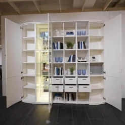 Rietberger Möbelwerke Regale|Schrank System Kira 24365 Lack Weiß Inklusive Beleuchtung Mit Funkfernbedienung