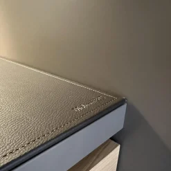 Molteni & C Wohnwände & Tv-Lowboards|Schrank Systemwand 505 Up System Holz Dolomitgrau Glas Transparent Stopsol mit Beleuchtungskit Schuko