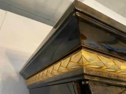 Turri Kommoden & Sideboards|Schrank Trionfo T110 Hochglanz mit Marmorierung und Blattgold Konturen