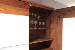 Scholtissek Vitrinen & Highboards|Schrank Varus Astiger Nussbaum Birke Floatglas Weiß Matt