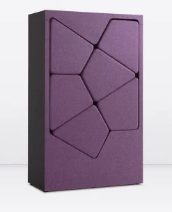 WernerWorks Regale & Container|Schrankkoje Parkour Eisscholle Rückwand Beidseitiger Stoff Wolle Camira Blazer Holyoke CUZ 2T Violett Außenkorpus Schwarz Inklusive Sechs Hocker