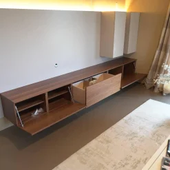 Sudbrock Wohnwände & Tv-Lowboards|Schrankwand Cubo Holz Lack Nußbaum Natur 469 Glattlack Kaschmir