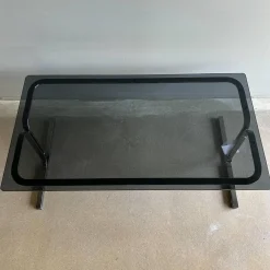 Walter Knoll Schreibtische & Sekretäre|Schreibtisch Berlin Table 140 T1 Platte Rauchglas Schwarz Gestell Profilstahl Schwarz Chrom Mit Kunststoffgleitern