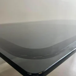 Walter Knoll Schreibtische & Sekretäre|Schreibtisch Berlin Table 140 T1 Platte Rauchglas Schwarz Gestell Profilstahl Schwarz Chrom Mit Kunststoffgleitern