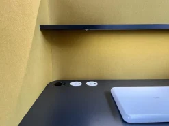 COR Schreibtische & Sekretäre|Schreibtisch Floater 84920 Platte Schiefer Stoff Curry Mit Beleuchtung