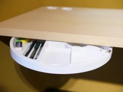 COR Schreibtische & Sekretäre|Schreibtisch Floater Bezug Stoff Curry 7204 Tischplatte Esche Furnier Natur Geölt Mit Stuhl dia Bezug Stoff Tanne 9727 5 Fuß Gestell Mit Rollen F01 Schwarzbraun Feinstruktur