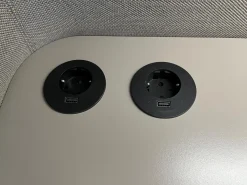 COR Schreibtische & Sekretäre|Schreibtisch Floater Stoff P22 Basalt Grau mit Beleuchtung